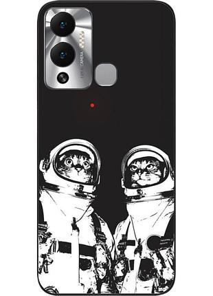 Силіконовий чохол бампер epik для infinix hot 12 play з картинкою космонавти коти