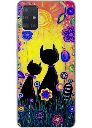 Чохол силіконовий для samsung a51 2020 galaxy a515 з картинкою котики