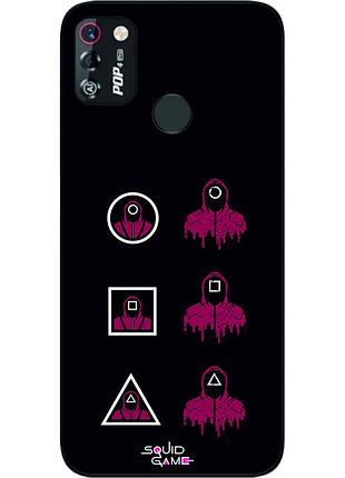 Силіконовий чохол для tecno pop 4 pro з картинкою гра в солдати кальмара