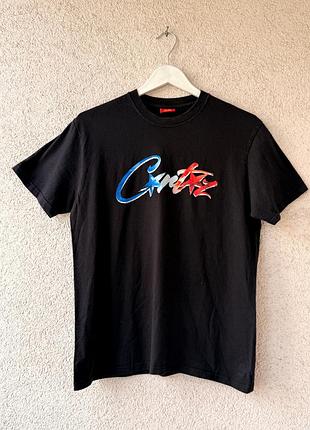 Черная хлопковая футболка бренда corteiz francais allstarz tee