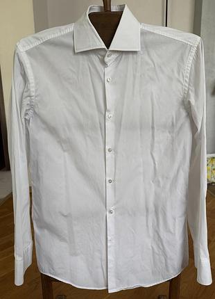 Біла класична сорочка hugo boss slim fit (р. 41 / 16 / l)
