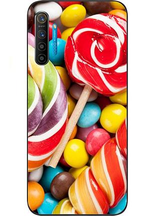 Силиконовый чехол бампер для realme xt с картинкой конфеты