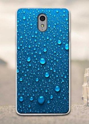 Силиконовый бампер с картинкой для lenovo p1m капли воды