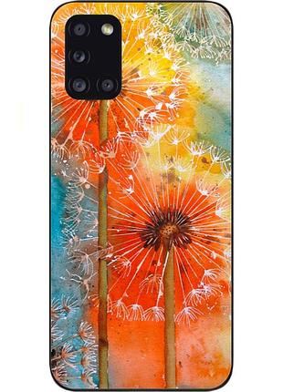 Силиконовый чехол бампер для samsung a31 galaxy a315f с картинкой одуванчики