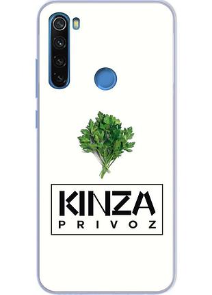 Антибрендовый силиконовый чехол для xiaomi redmi note 8t с картинкой kinza privoz
