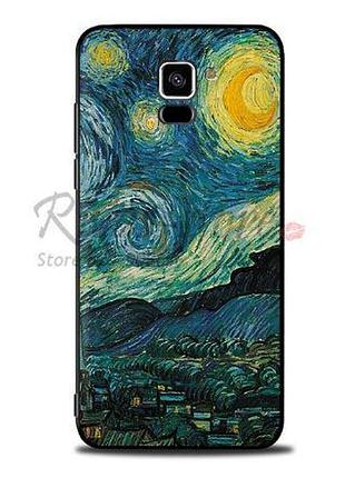 Чохол з картинкою бампер накладка для samsung a530 galaxy a8-2018 місячна ніч