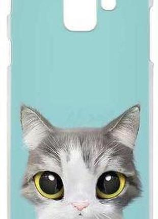 Силиконовый tpu чехол накладка с картинкой для samsung j6 2018 galaxy j600 котенок
