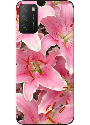 Силіконовий чохол для xiaomi poco m3 з картинкою лілії