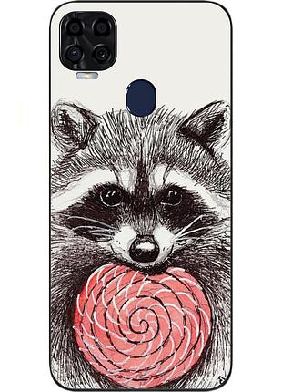 Бампер силиконовый чехол для zte blade v2020 с картинкой енот