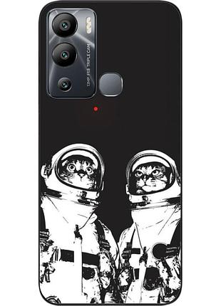 Силиконовый чехол бампер epik для infinix hot 12i с картинкой космонавты коты