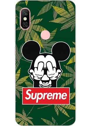 Силиконовый чехол с рисунком для xiaomi redmi note 6 pro микки маус supreme