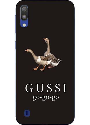 Антибрендовый силіконовий чохол для samsung galaxy m10 / a10 з картинкою gussi go go