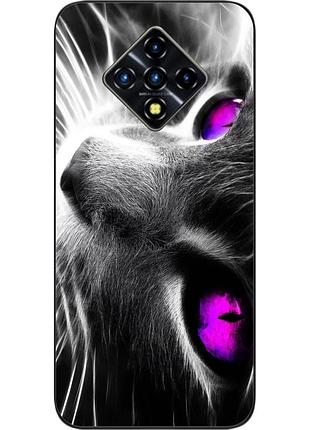 Силиконовый чехол для infinix zero 8 с картинкой красивый кот