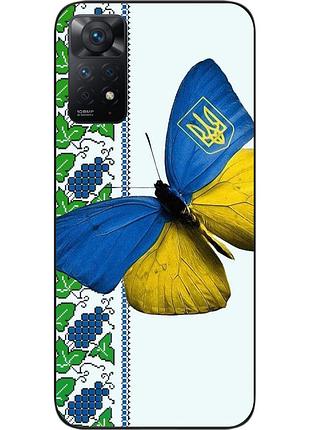 Оригинальный чехол для xiaomi redmi note 11 pro с картинкой патриотическая бабочка
