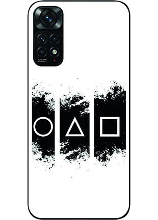 Силиконовый чехол для xiaomi redmi note 11 / note 11s с картинкой игра в кальмара логотип