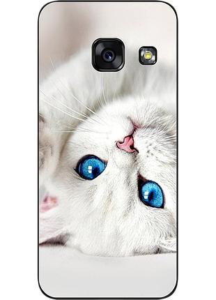 Чохол силіконовий для samsung a7 2017 galaxy a720 з картинкою білий котик