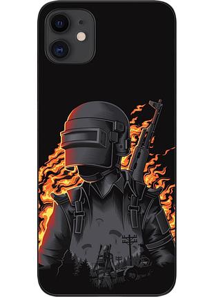 Бампер силиконовый чехол для iphone 11 с картинкой pubg