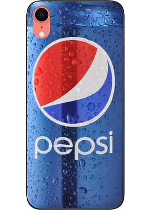 Силиконовый чехол для iphone xr с картинкой pepsi