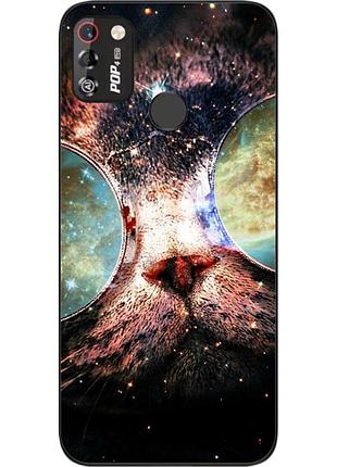 Оригинальный чехол для tecno pop 4 pro с картинкой космокот
