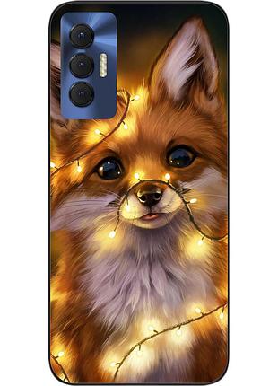 Силиконовый чехол для tecno spark 8p с картинкой лисичка