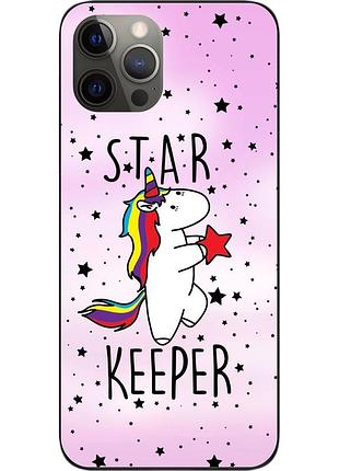 Силиконовый чехол бампер для iphone 12 pro с картинкой единорожек