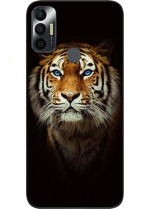Силіконовий чохол для tecno spark 7 з картинкою тигр
