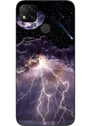 Силіконовий чохол бампер для xiaomi redmi 9c з картинкою блискавка