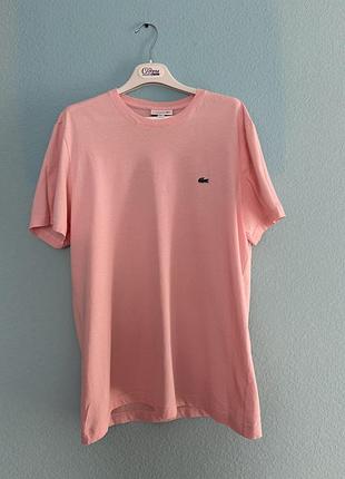Футболка lacoste regular fit рожева (розмір m-l )