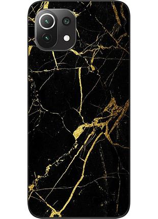 Силиконовый чехол бампер для xiaomi mi 11 lite с картинкой мрамор