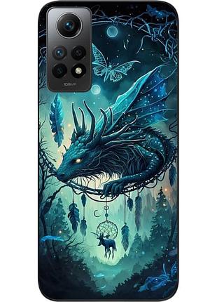 Силиконовый чехол бампер epik для xiaomi redmi note 12 pro 4g с картинкой дракон и ловец снов