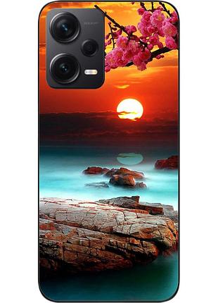Силіконовий чохол бампер для xiaomi redmi note 12 pro plus 5g з картинкою гарний захід сонця