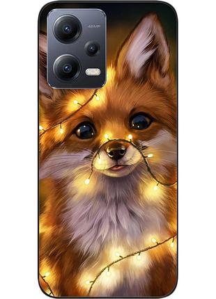 Силиконовый чехол для xiaomi redmi note 12 5g с картинкой лисичка