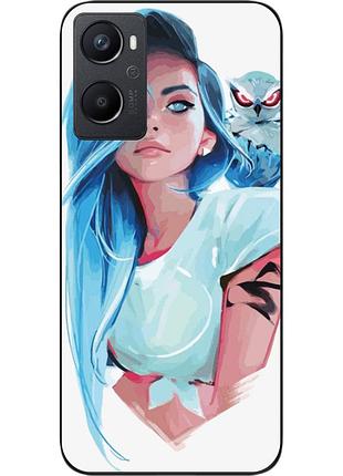 Силіконовий чохол epik для oppo a96 4g з картинкою дівчина із совою