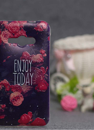 Силиконовый чехол для samsung galaxy j1 ace j110 с картинкой цветы enjoy