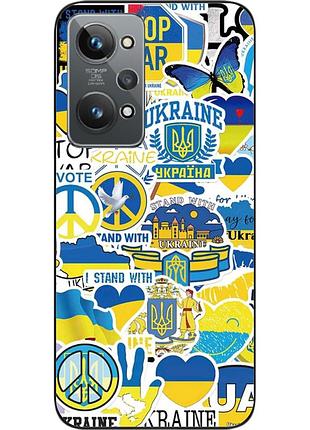 Силиконовый чехол epik для realme gt2 с картинкой стикеры украина