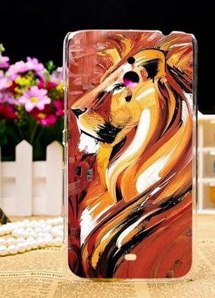 Силиконовый чехол накладка для nokia lumia 1320 с рисунком лев