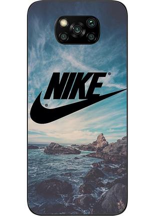 Силіконовий чохол для xiaomi poco x3 з картинкою логотип nike