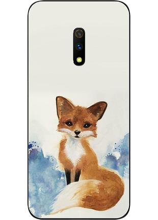 Силиконовый чехол для realme x с картинкой лиса