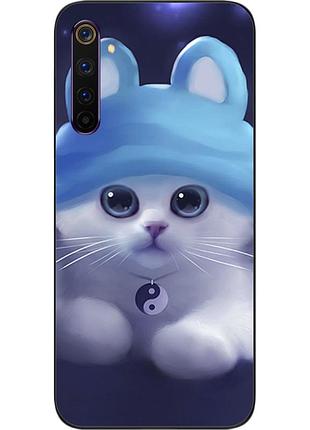 Бампер силіконовий чохол для realme 6 з картинкою котик