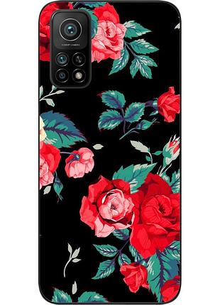 Силиконовый чехол бампер для xiaomi mi 10t pro с картинкой розы