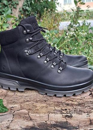 Чоловічі чорні черевики ecco rugged track на мембрані waterproof, 42р.