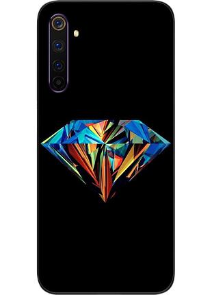 Силиконовый чехол бампер для realme 6 pro с картинкой бриллиант