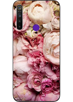 Чехол силиконовый для realme 6i с картинкой пионы