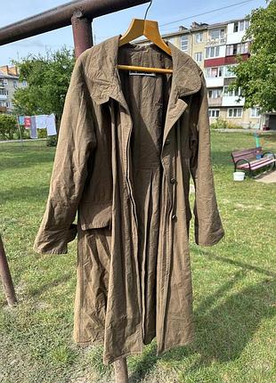 Jil sander винтаж тренч плащ хаки oversized made in italy