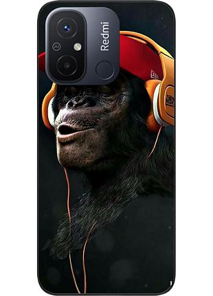 Оригинальный чехол для xiaomi redmi 12c с картинкой шимпанзе