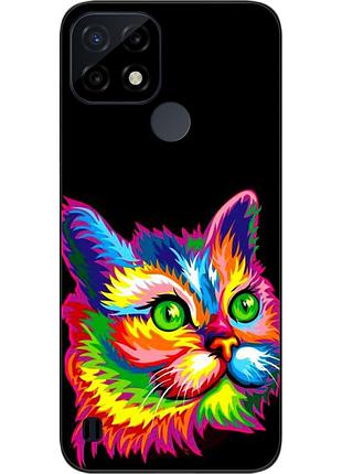 Силиконовый чехол epik для realme c21 с картинкой яркий кот