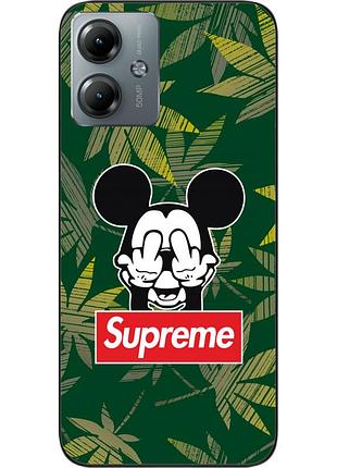 Оригинальный чехол epik для motorola moto g14 с картинкой микки supreme