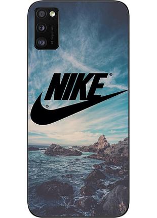 Силиконовый чехол для samsung a41 galaxy a415f с картинкой логотип nike