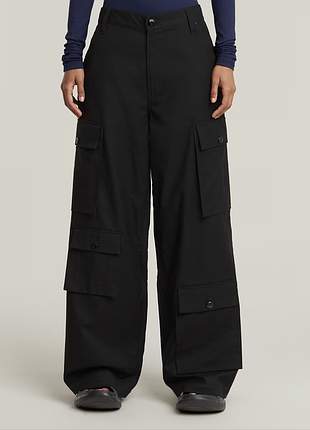 Женские черные карго брюки g-star raw оригинал | mega cargo pant dark black | новые