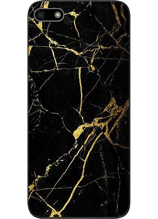 Силиконовый чехол бампер для huawei y5 2018 с картинкой мрамор